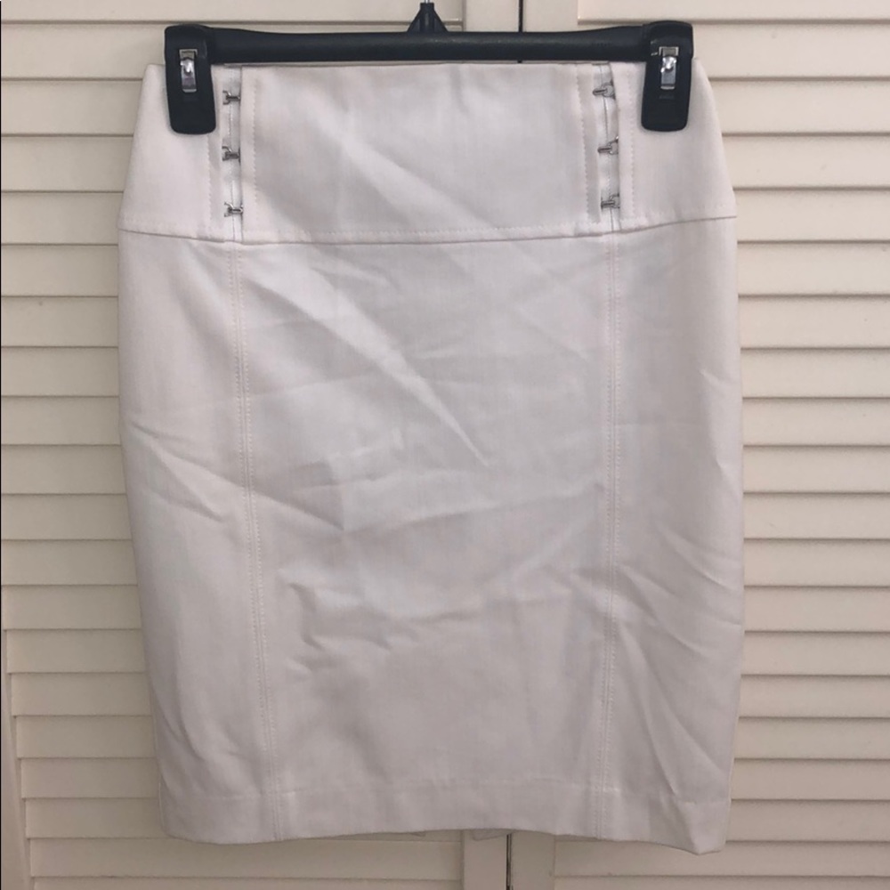 Express White Midi Pencil Skirt